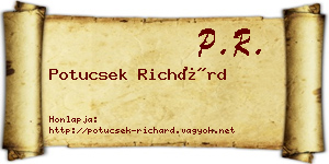 Potucsek Richárd névjegykártya